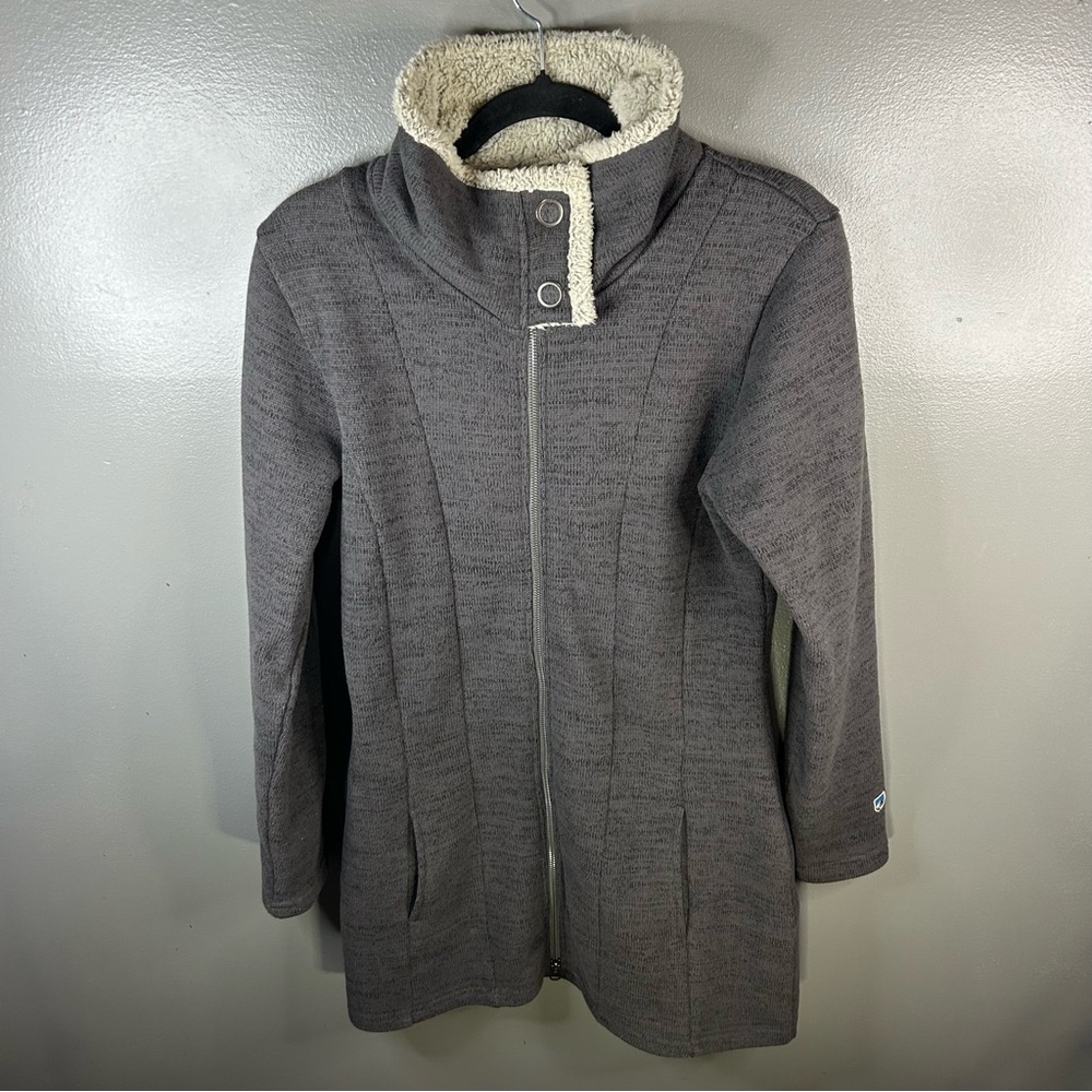 Kuhl Women's Alaska Long Sherpa Grey Sweater Jacket Women's Size Small Winter